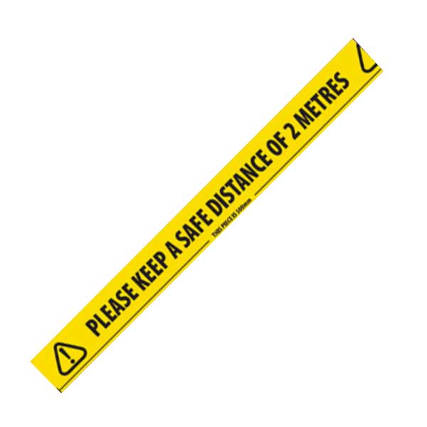  25mm Black & Yellow Social Distancing Floor Marking Cloth Tape 
