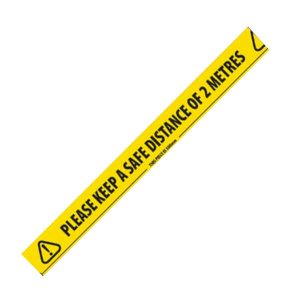  25mm Black & Yellow Social Distancing Floor Marking Cloth Tape 